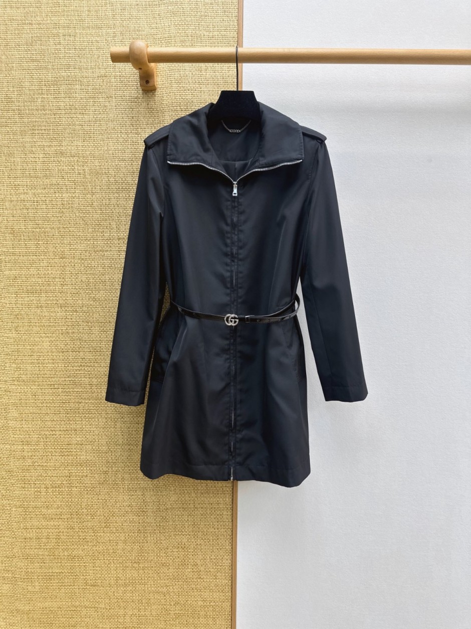 シンプル ベルト付き ジップアップドレス グッチ ワンピース シンプル ベルト付き ジップアップドレス グッチ ワンピース