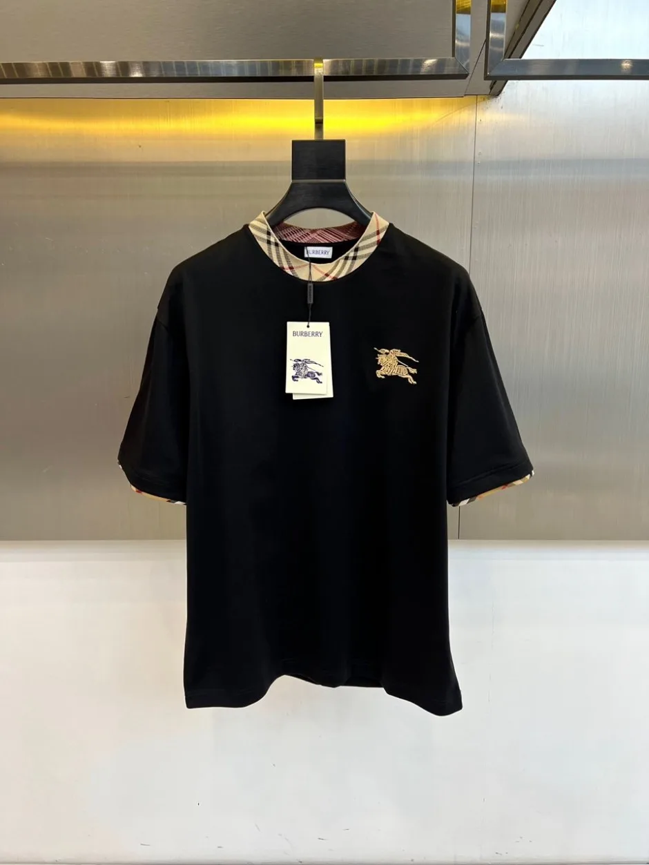 洗練された コットン 半袖Tシャツ バーバリー Tシャツ 偽物 クルーネック ブラック 洗練された コットン 半袖Tシャツ バーバリー Tシャツ 偽物 クルーネック ブラック