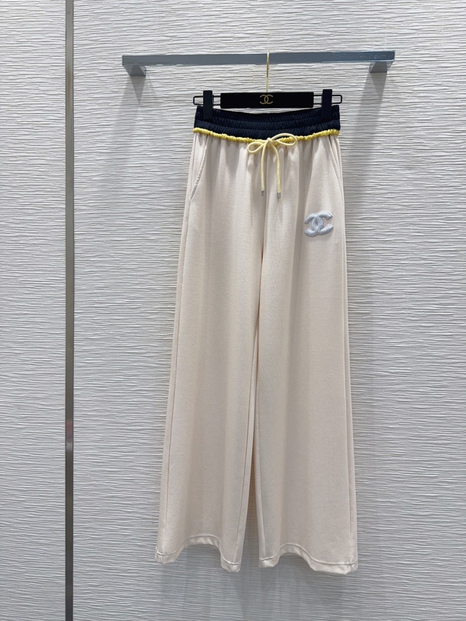 バイカラー ワイドレッグ スウェットパンツ シャネル パンツ コピー 