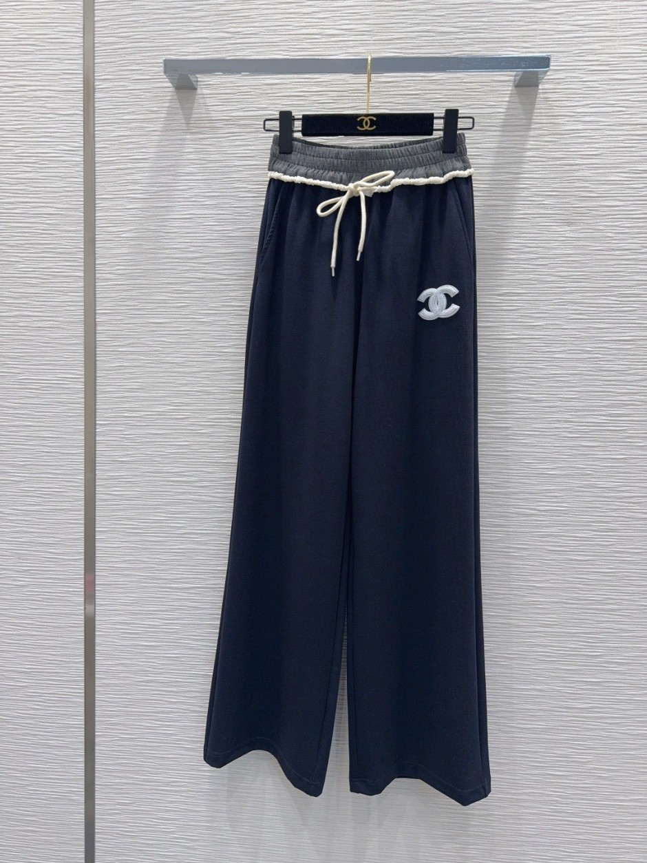 バイカラー ワイドレッグ スウェットパンツ シャネル パンツ コピー 