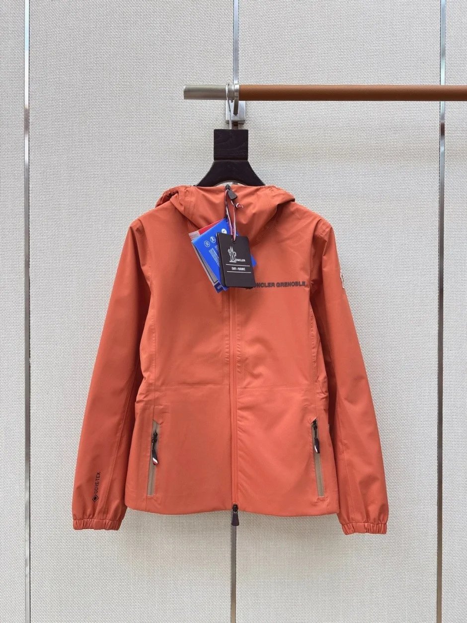 カジュアル スタイリッシュ フーデッドジャケット モンクレール ジャケット 偽物 オレンジ