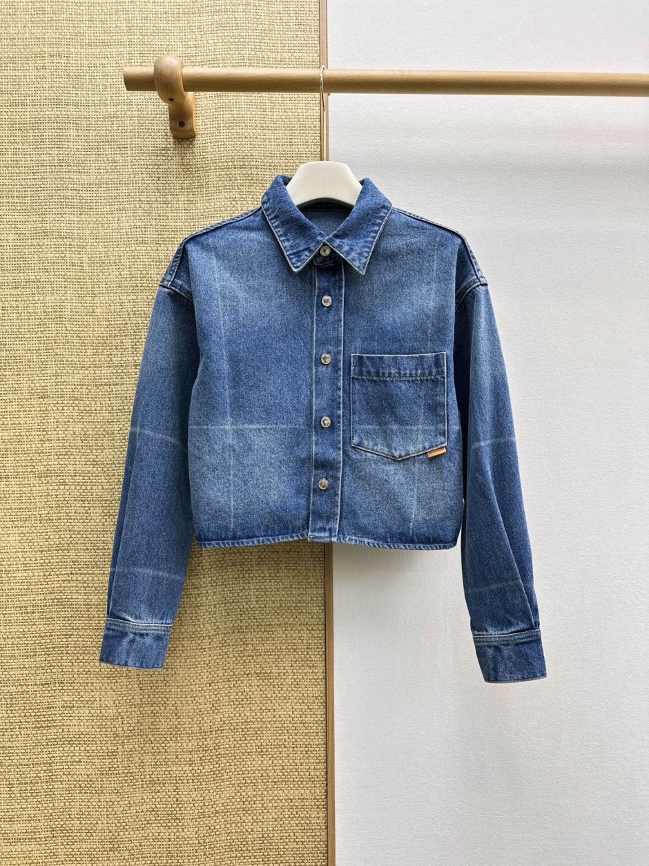 洗練された クロップド デニムシャツジャケット アレキサンダーワング シャツ コピー ブルー 洗練された クロップド デニムシャツジャケット アレキサンダーワング シャツ コピー ブルー