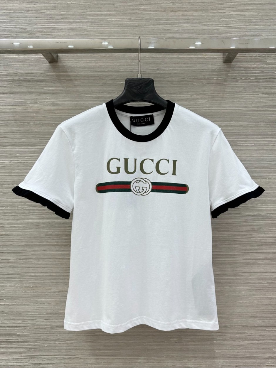 人気 カジュアル ロゴ入り コットン 半袖Tシャツ グッチ Tシャツ 
