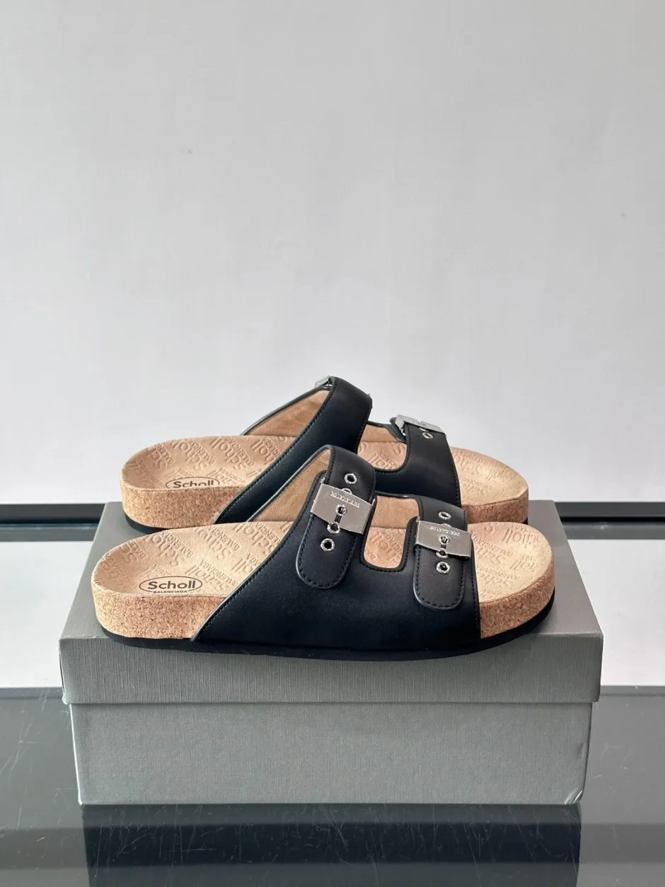 BALENCIAGA × Scholl スライドサンダル バレンシアガ サンダル コピー ブラック BALENCIAGA × Scholl スライドサンダル バレンシアガ サンダル コピー ブラック