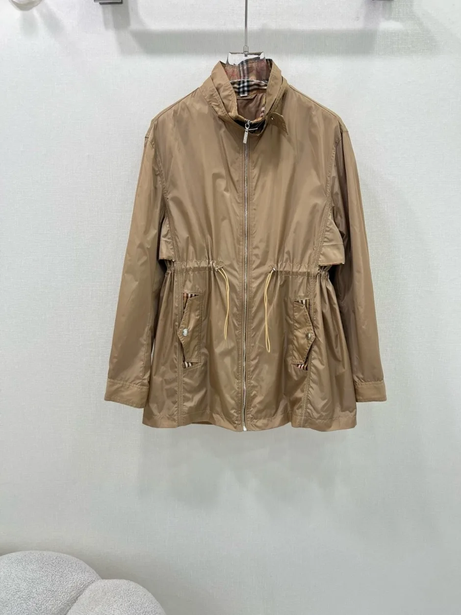 カジュアル 洗練された ブルゾン バーバリー ジャケット 偽物 カーキ