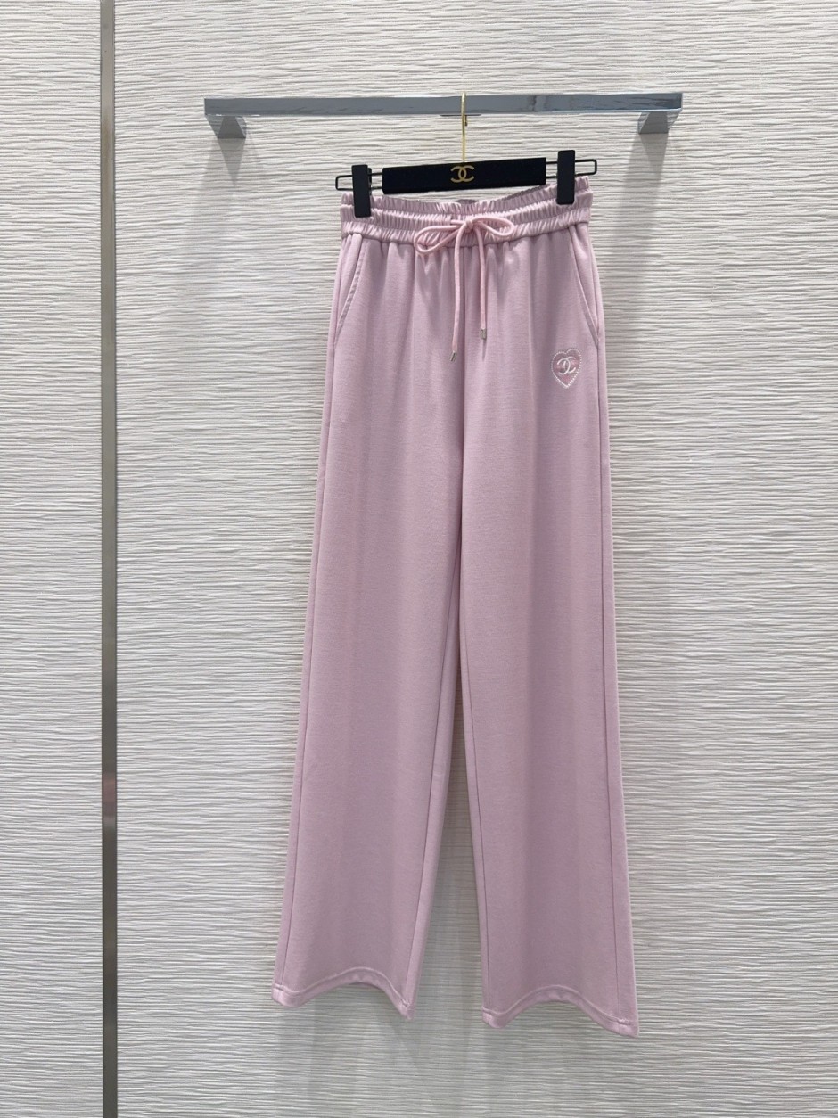 CHANEL ピンク スリットカジュアルパンツ CHANEL ピンク スリットカジュアルパンツ