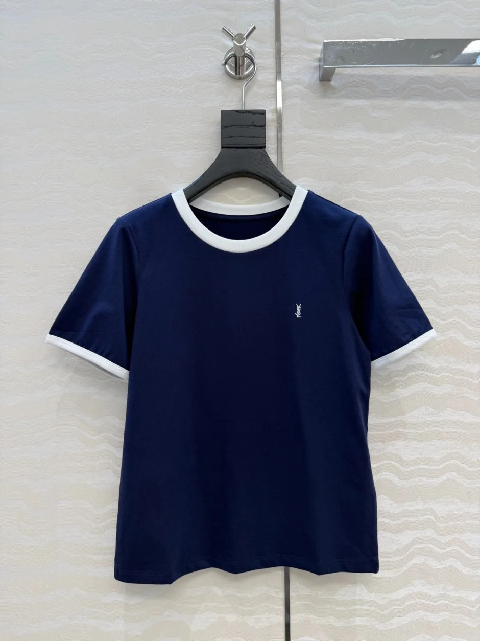 おしゃれ 配色 リンガーTシャツ イヴ・サンローラン Tシャツ コピー ネイビー おしゃれ 配色 リンガーTシャツ イヴ・サンローラン Tシャツ コピー ネイビー