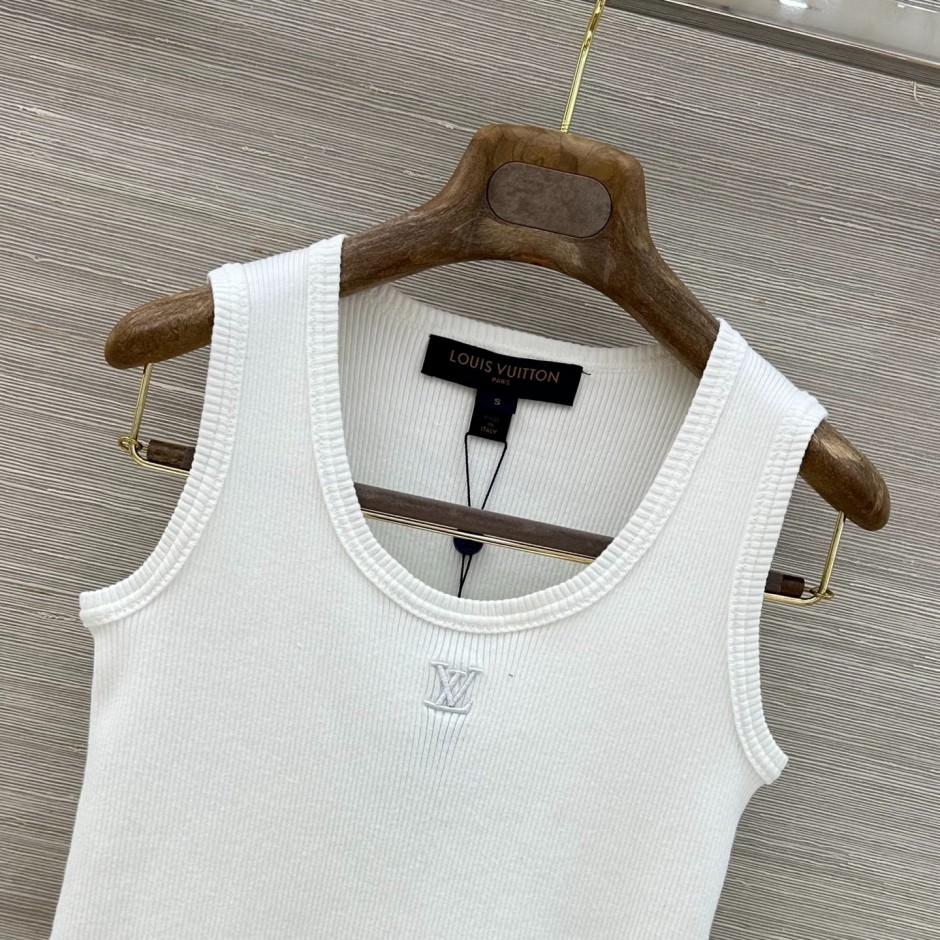 LOUIS VUITTON タンクトップ XS ホワイト 公式】ルイヴィトン - リブタンクトップ - ブロン - XS - メンズ