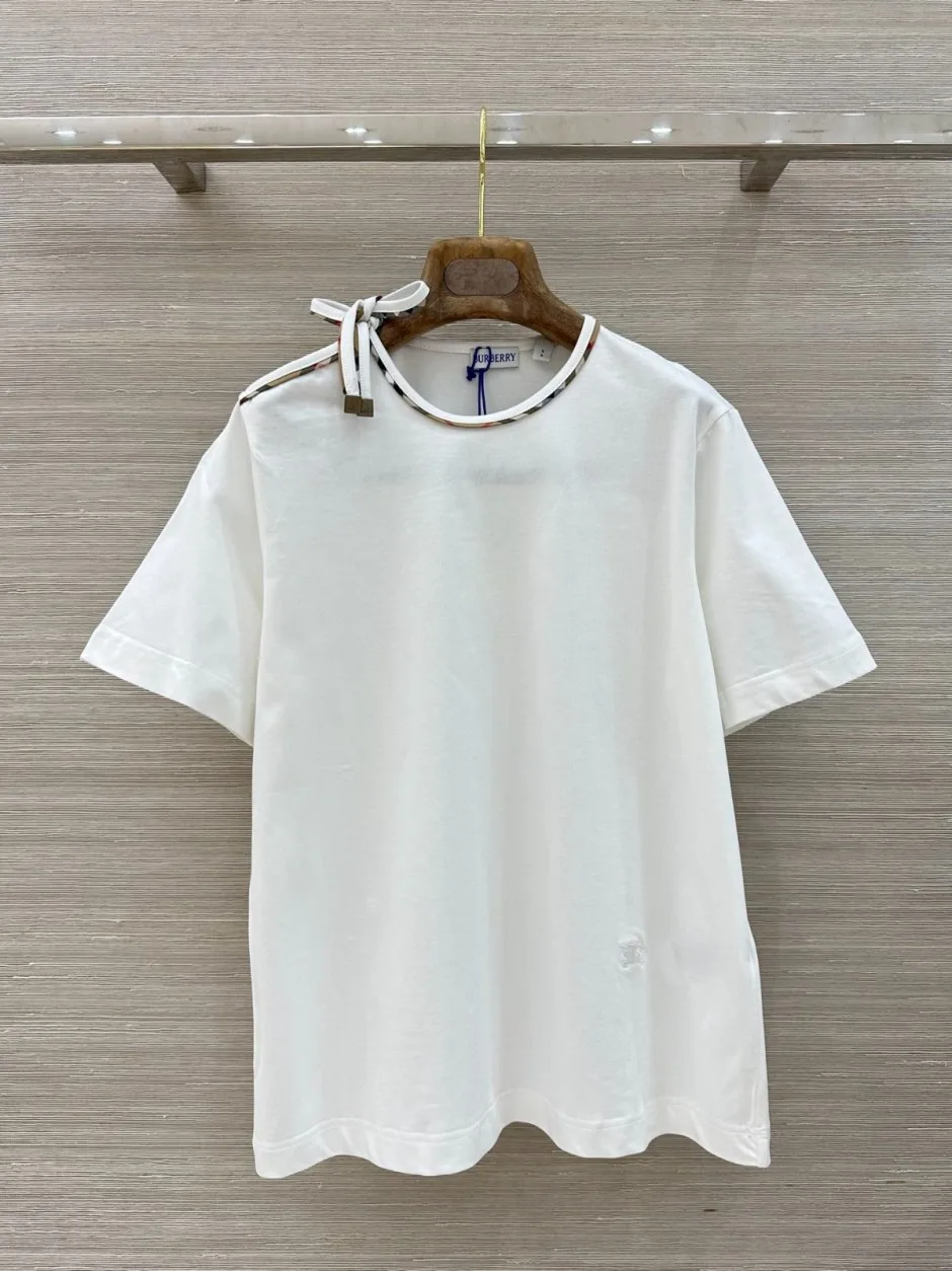 タイスリーブ コットンTシャツ バーバリー Tシャツ コピー ホワイト タイスリーブ コットンTシャツ バーバリー Tシャツ コピー ホワイト
