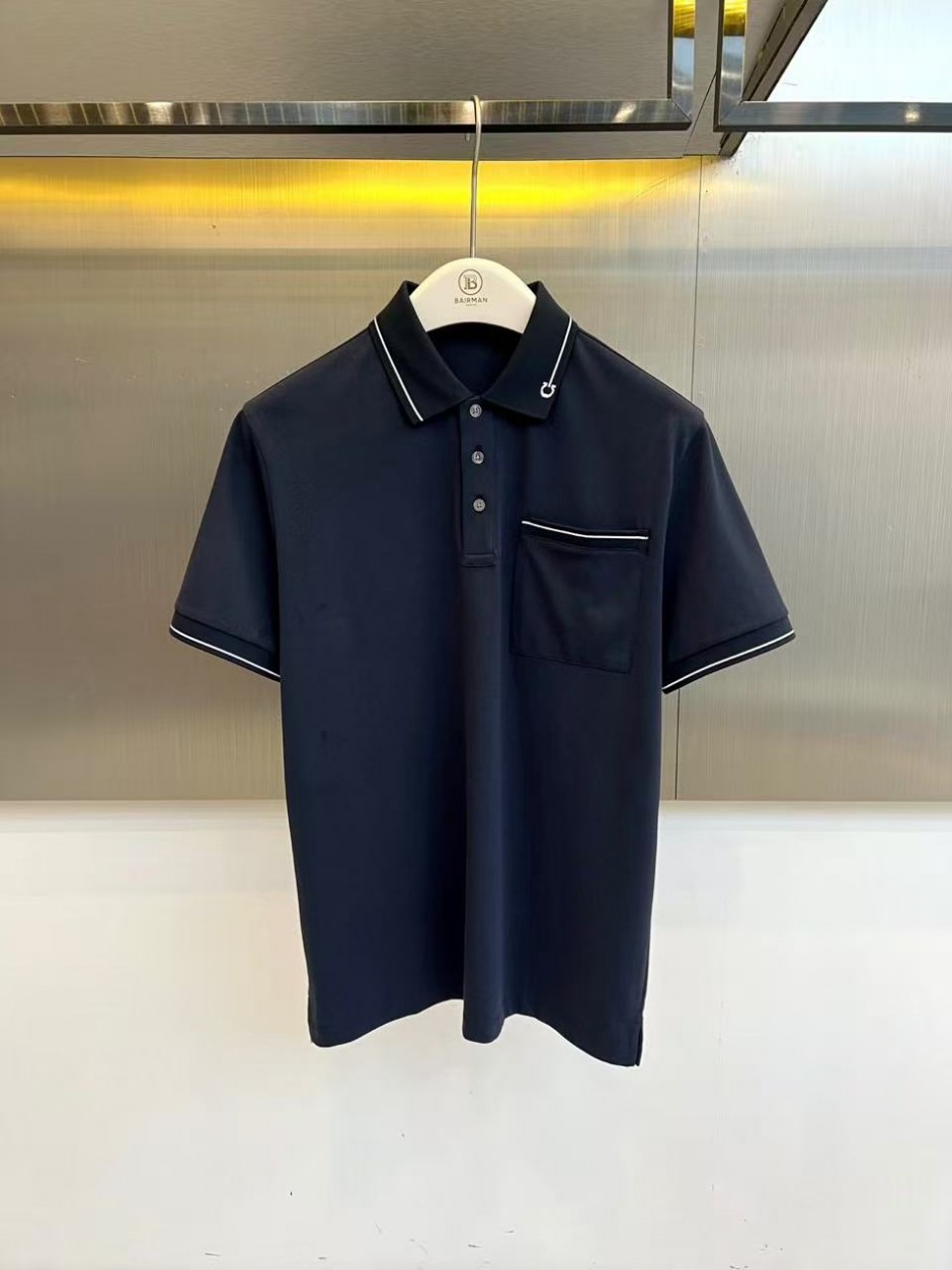 上品 カジュアル コットン ポロシャツ サルヴァトーレ・フェラガモ T