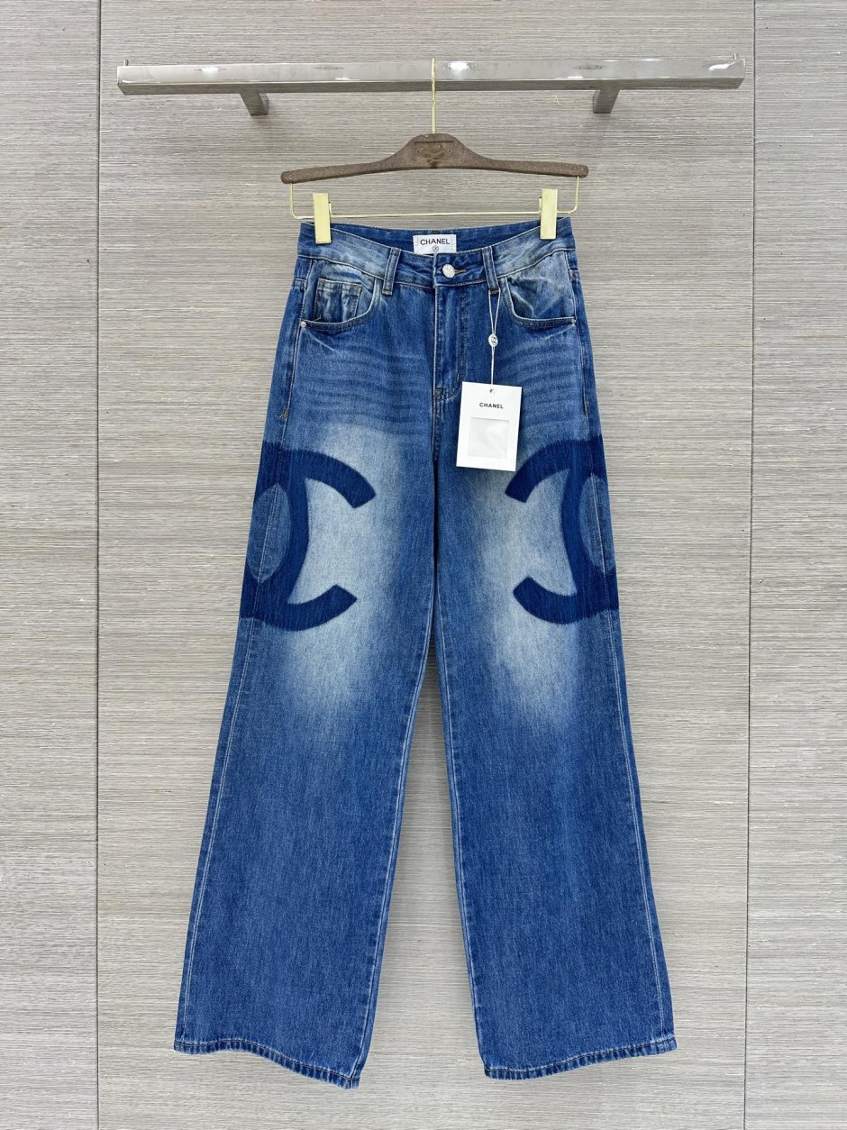スタイリッシュ CCロゴ デニムパンツ シャネル ジーンズ 偽物 ブルー