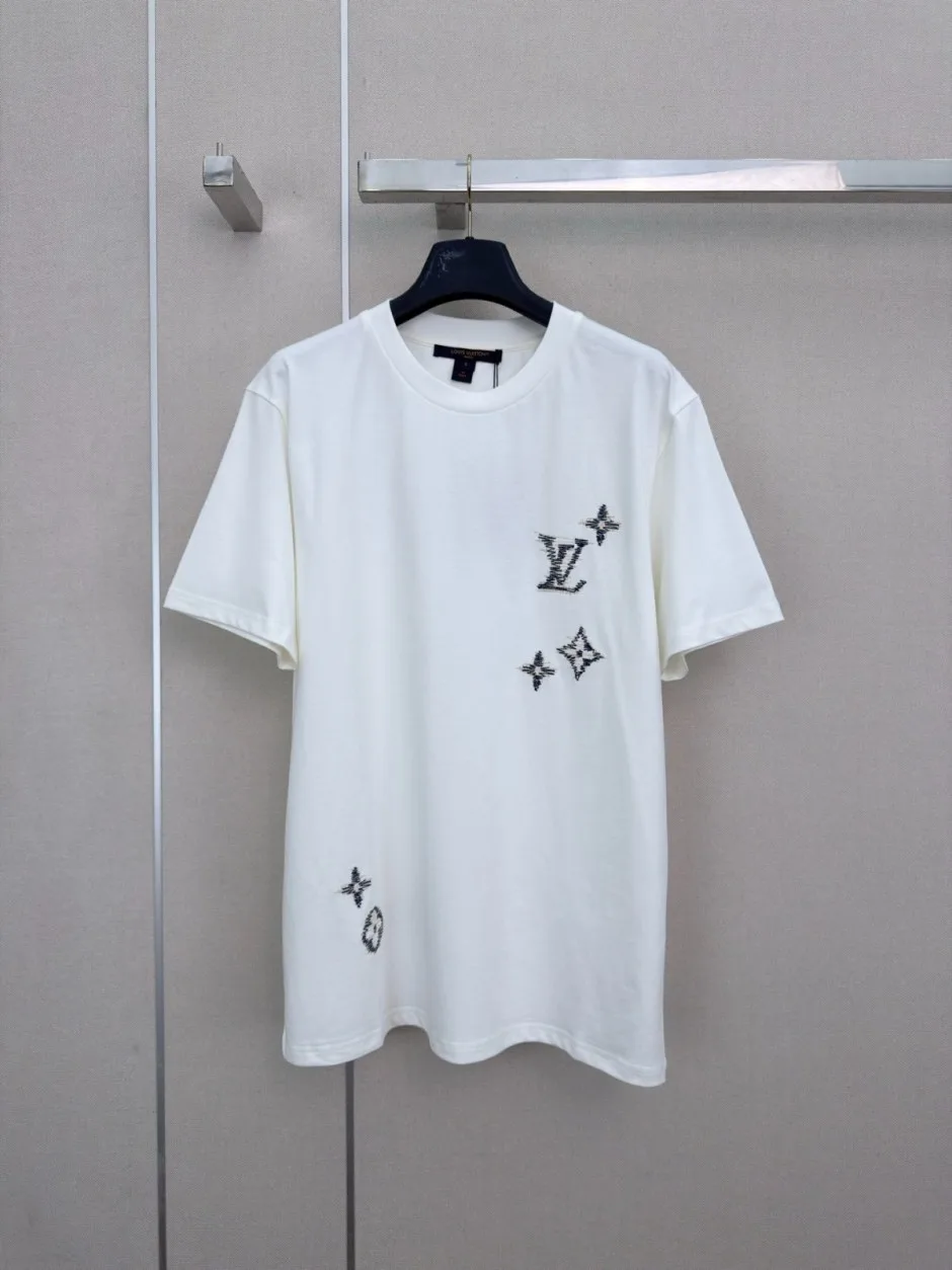 エンブロイダリー シグネチャーTシャツ ルイ・ヴィトン Tシャツ コピー ホワイト