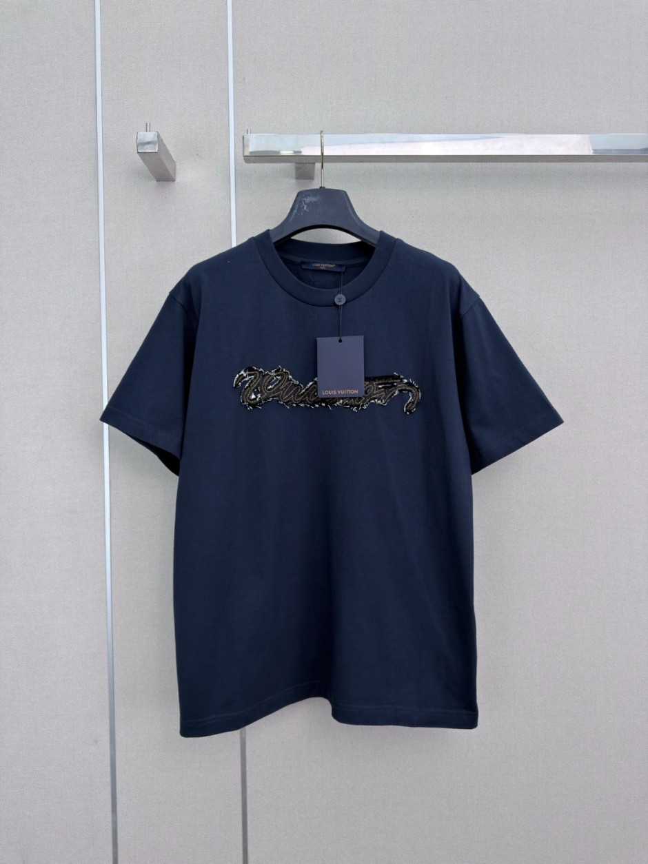 カジュアル デニムシグネチャーTシャツ ルイ・ヴィトン Tシャツ コピー