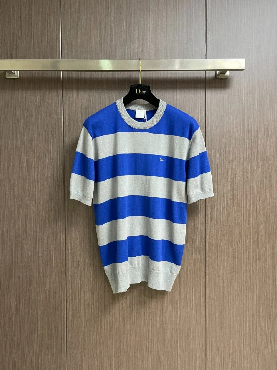 カジュアル コットンニット 半袖Tシャツ クリスチャン・ディオール Tシャツ コピー