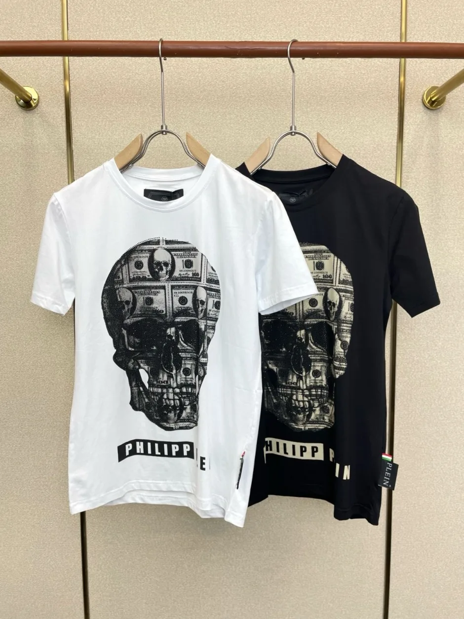 ストリート カジュアル 半袖Tシャツ フィリッププレイン Tシャツ 偽物 クルーネック