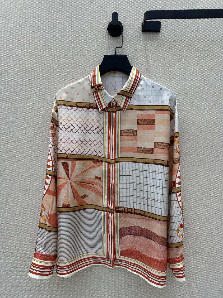 スカーフプリント シルク 長袖シャツ エルメス シャツ スーパーコピー スカーフプリント シルク 長袖シャツ エルメス シャツ スーパーコピー
