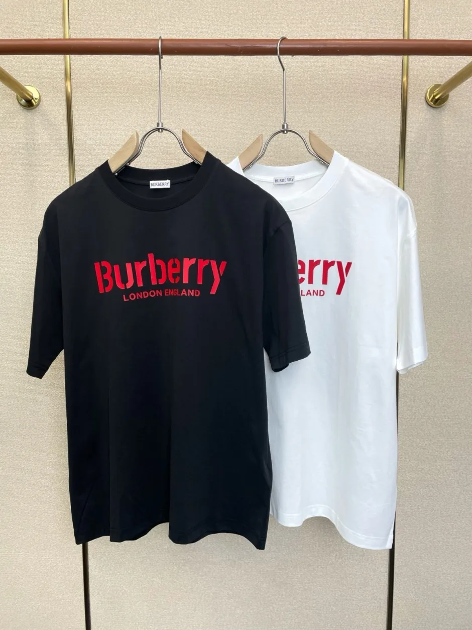 ベーシック カジュアル ロゴプリント 半袖Tシャツ バーバリー Tシャツ 偽物