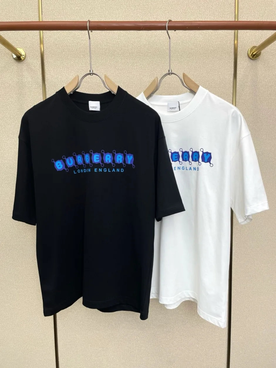 カジュアル ロゴプリント 半袖Tシャツ バーバリー Tシャツ 偽物 クルーネック