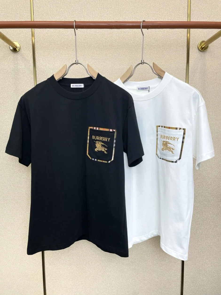 おしゃれ クルーネック 半袖Tシャツ バーバリー Tシャツ 偽物 カジュアル