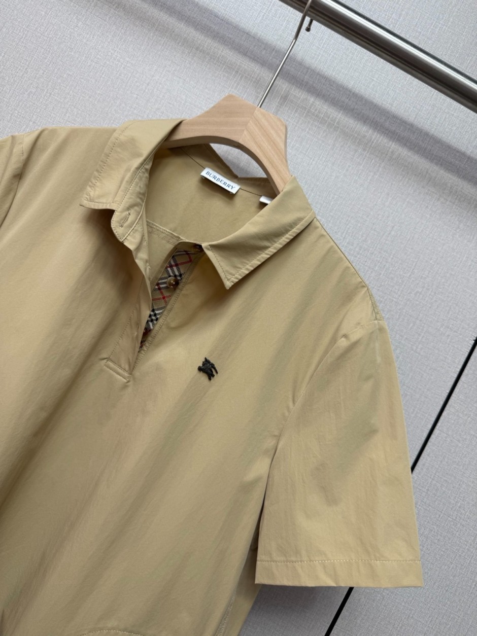 1784545555992628.jpg カジュアル 上品 半袖 ポロワンピース バーバリー ワンピース 偽物 カーキ