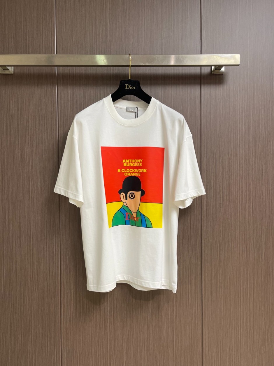 Book Cover プリント 半袖Tシャツ クリスチャン・ディオール Tシャツ コピー ホワイト