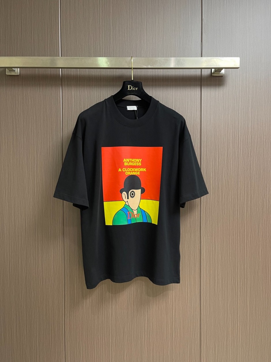 Book Cover プリント 半袖Tシャツ クリスチャン・ディオール Tシャツ コピー ブラック