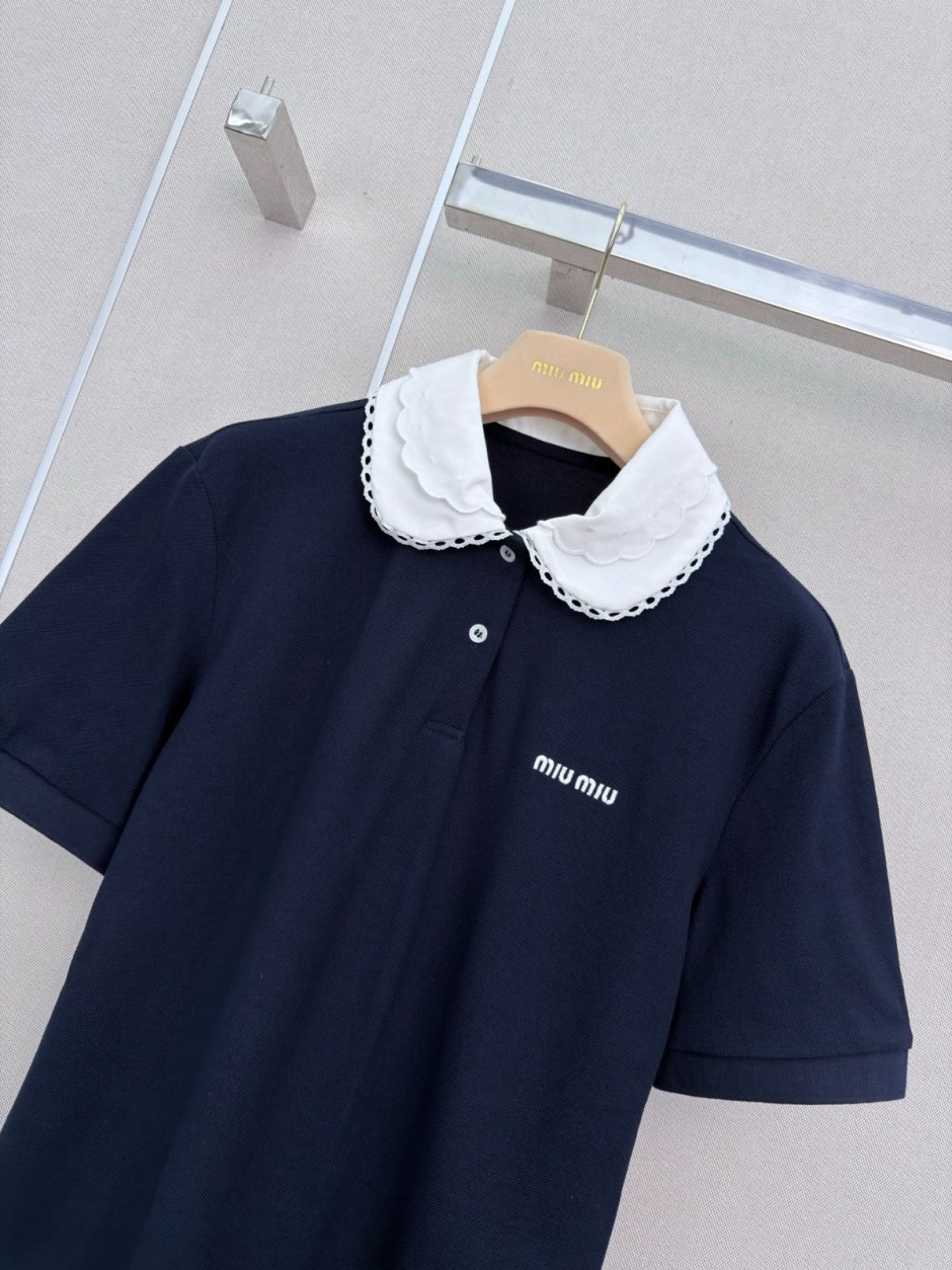 大人可愛い ミュウミュウ Tシャツ 偽物 コットン 半袖ポロシャツ