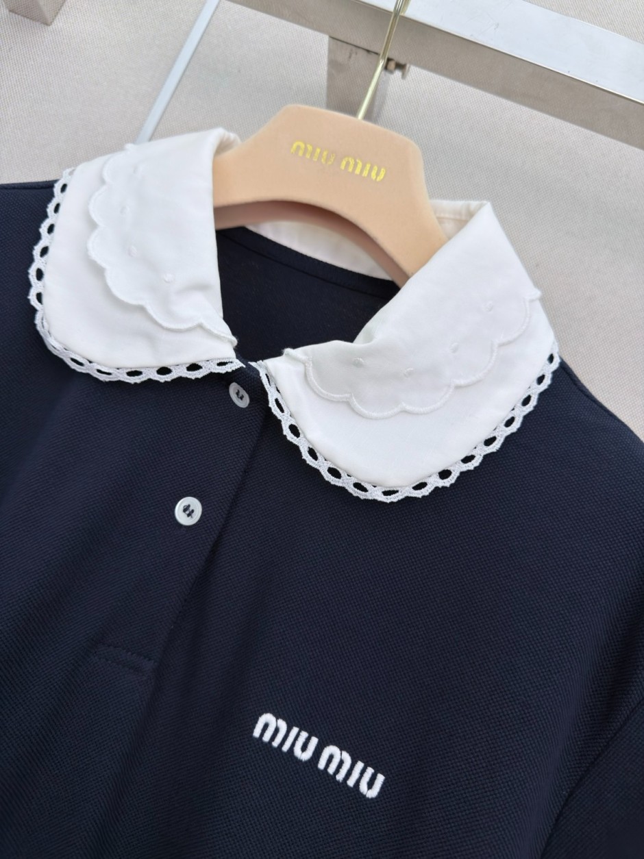 大人可愛い ミュウミュウ Tシャツ 偽物 コットン 半袖ポロシャツ