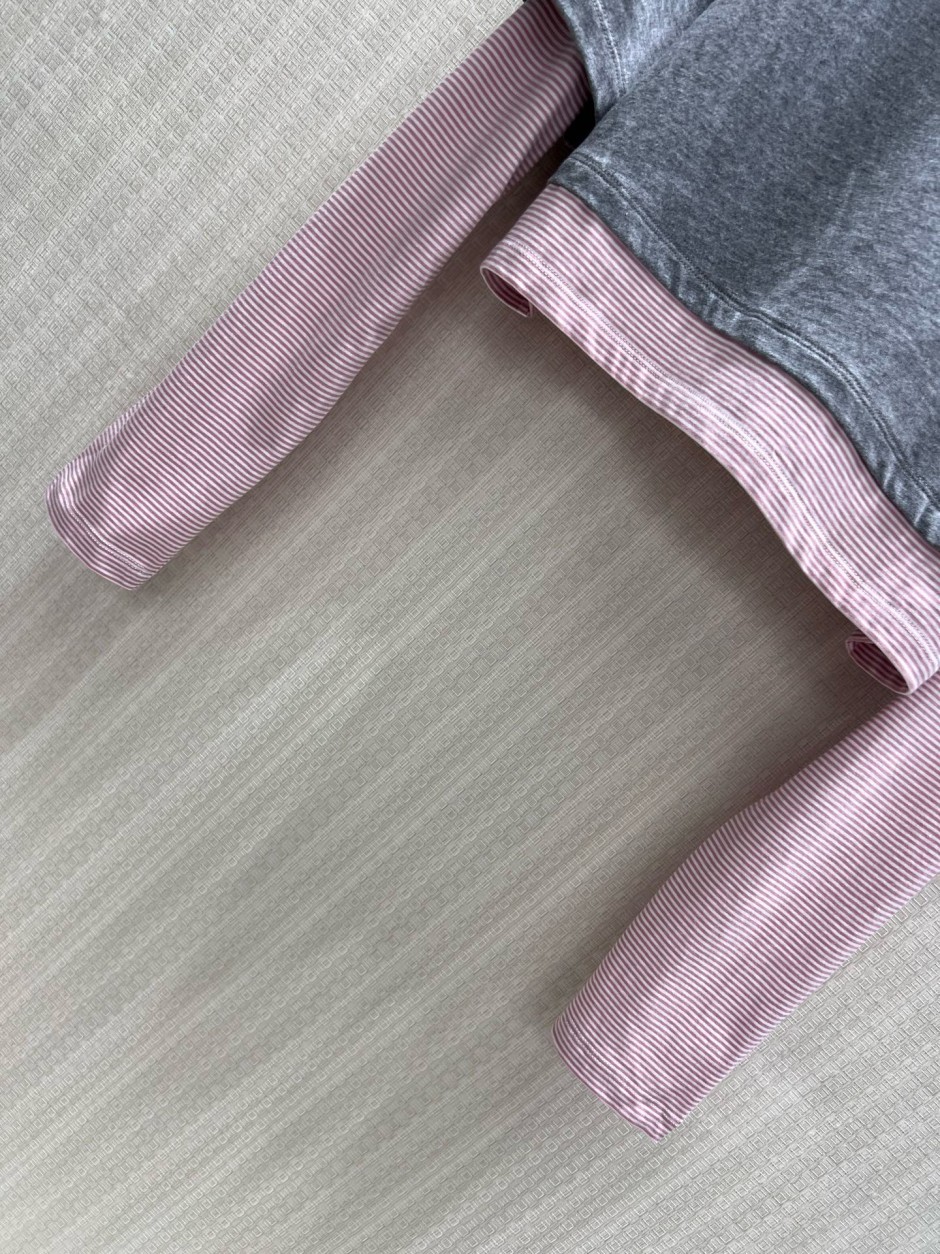 1785035962988337.jpg レイヤード風 クロップド丈トップス ュウミュウ Tシャツ 偽物 コットン