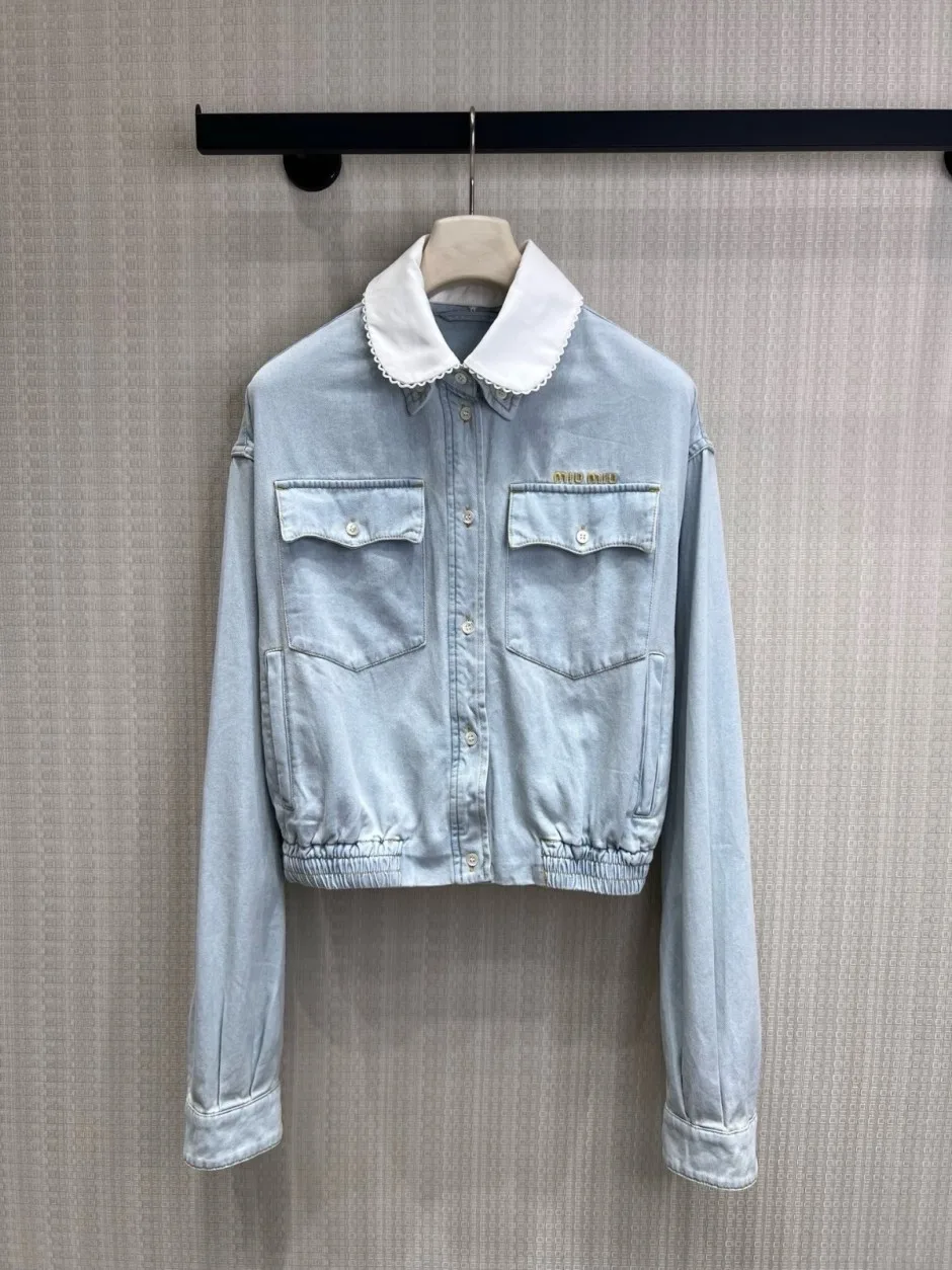 おしゃれ 2WAY デニムジャケット ミュウミュウ ジャケット 偽物 ブルゾン