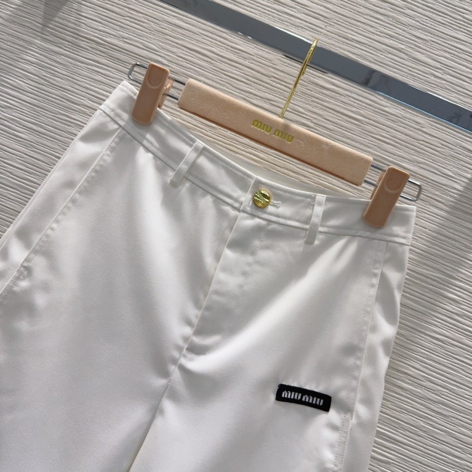 1785057383585661.jpg レイヤード風 ギンガムチェック切り替え ショートパンツ ミュウミュウ パンツ 偽物 ホワイト