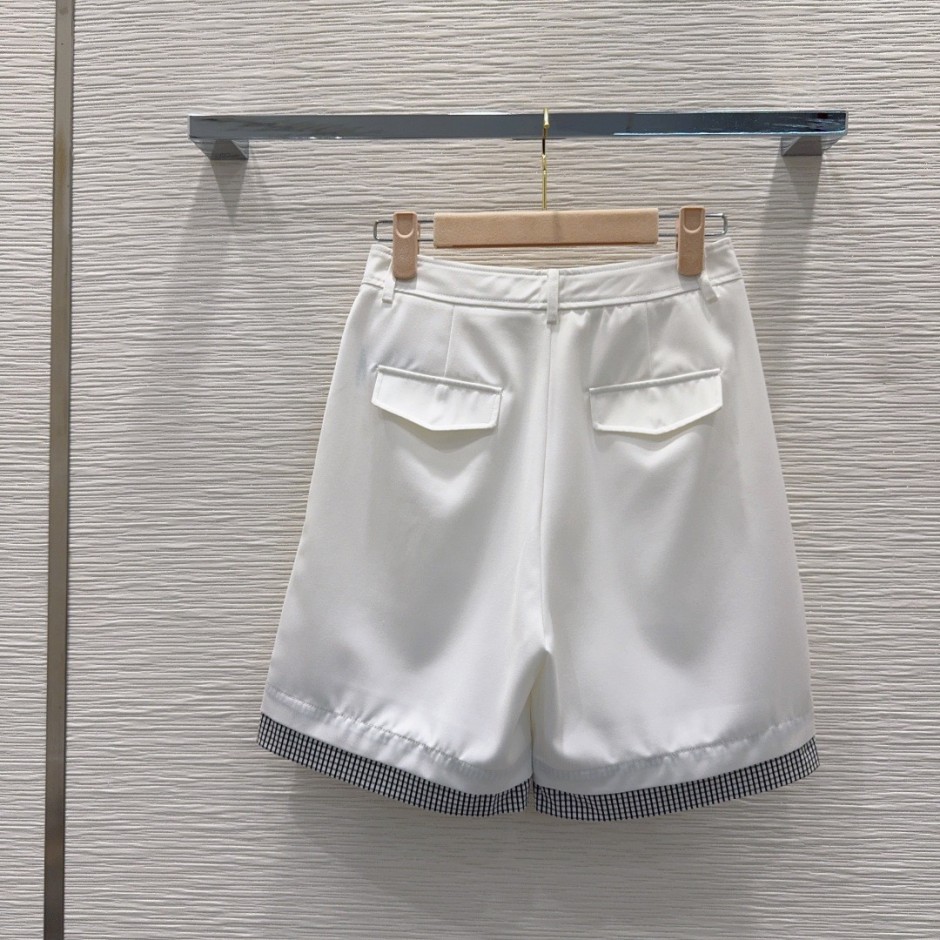 1785057384230494.jpg レイヤード風 ギンガムチェック切り替え ショートパンツ ミュウミュウ パンツ 偽物 ホワイト