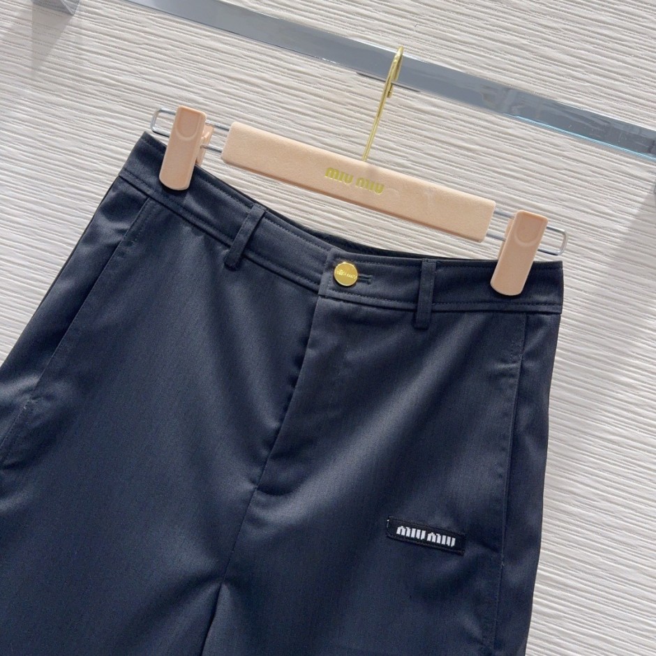 1785057560135088.jpg レイヤード風 ギンガムチェック切り替え ショートパンツ ミュウミュウ パンツ 偽物 ブラック