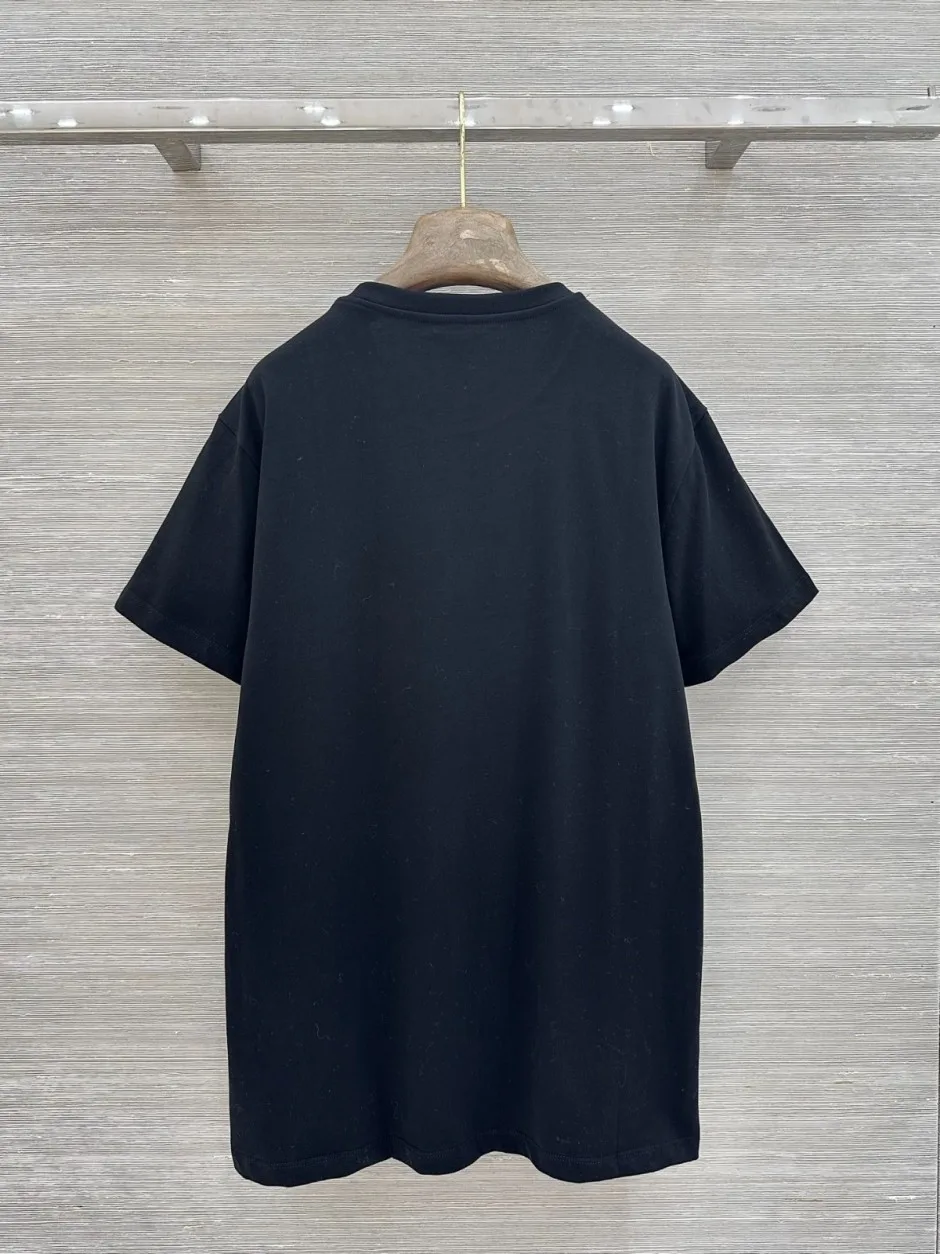1785060002425117.jpg カジュアル コットン 半袖Tシャツ ミュウミュウ Tシャツ 偽物 クルーネック ブラック