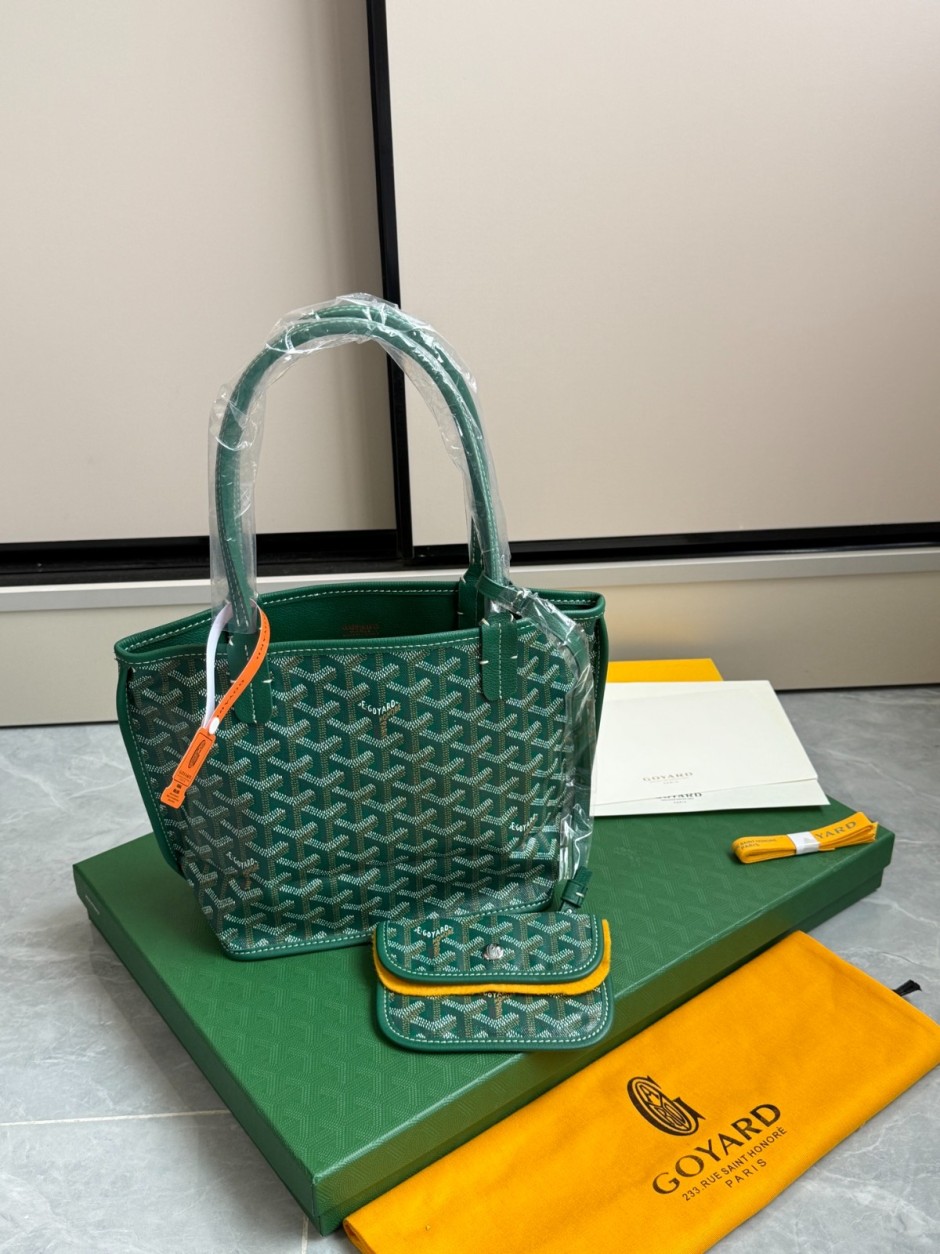 1785118968828056.jpg 爽やか ゴヤール バッグ スーパーコピー アンジュ トートバッグ ミニポーチ グリーン
