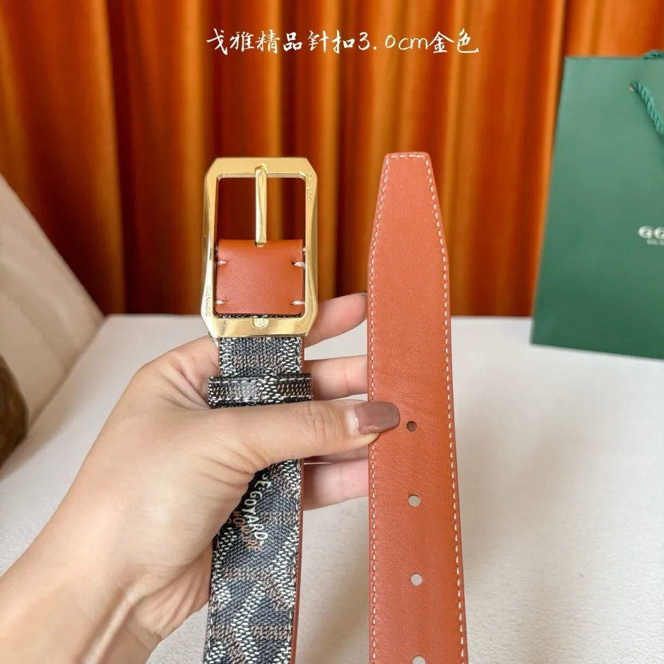 1785231373158028.jpg ゴヤール ベルト コピー レザー ヘリンボーン柄 人気 合わせやすい 30mm