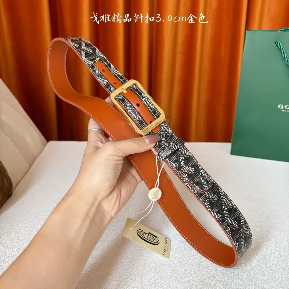1785231375633887.jpg ゴヤール ベルト コピー レザー ヘリンボーン柄 人気 合わせやすい 30mm