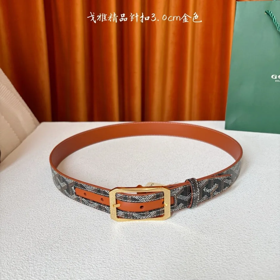1785231375915460.jpg ゴヤール ベルト コピー レザー ヘリンボーン柄 人気 合わせやすい 30mm