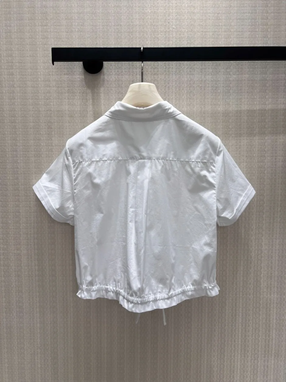 1785298170688740.jpg コットン クロップドシャツ ボッテガ・ヴェネタ シャツ コピー ホワイト