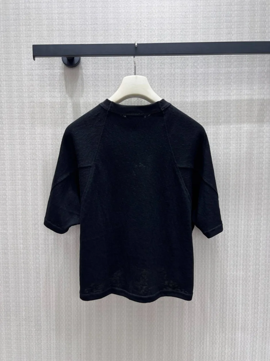 1785298841440941.jpg カジュアル リラックス ロゴ入り 半袖Tシャツ ボッテガ・ヴェネタ Tシャツ コピー ブラック