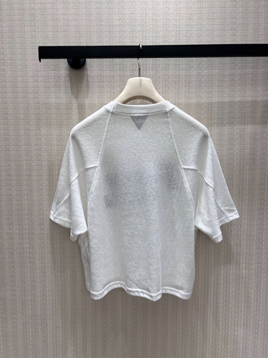カジュアル リラックス ロゴ入り 半袖Tシャツ ボッテガ・ヴェネタ Tシャツ コピー ホワイト