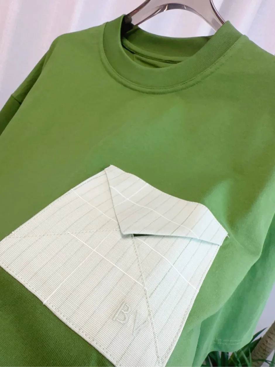 1785301725657328.jpg ユニセックス ポケット付き 半袖Tシャツ ボッテガ・ヴェネタ Tシャツ コピー グリーン