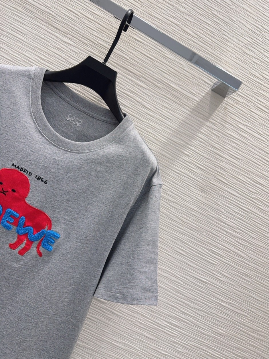 180周年限定 ライオン パッチ コットン Tシャツ ロエベ コピー グレー