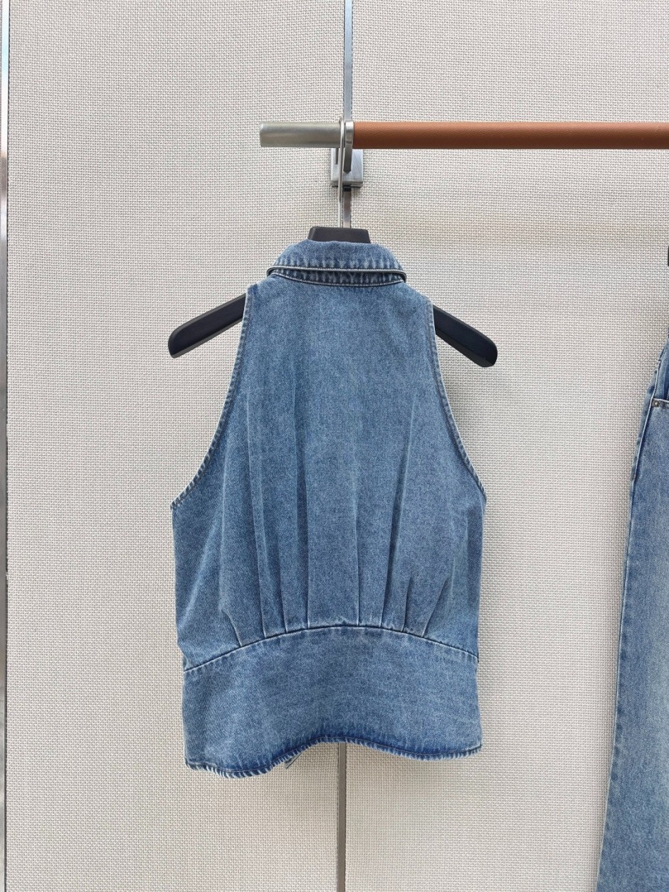 1785407677943960.jpg 洗練された カジュアル ダブルL刺繍 デニムベスト ロエベ シャツ コピー 合わせやすい