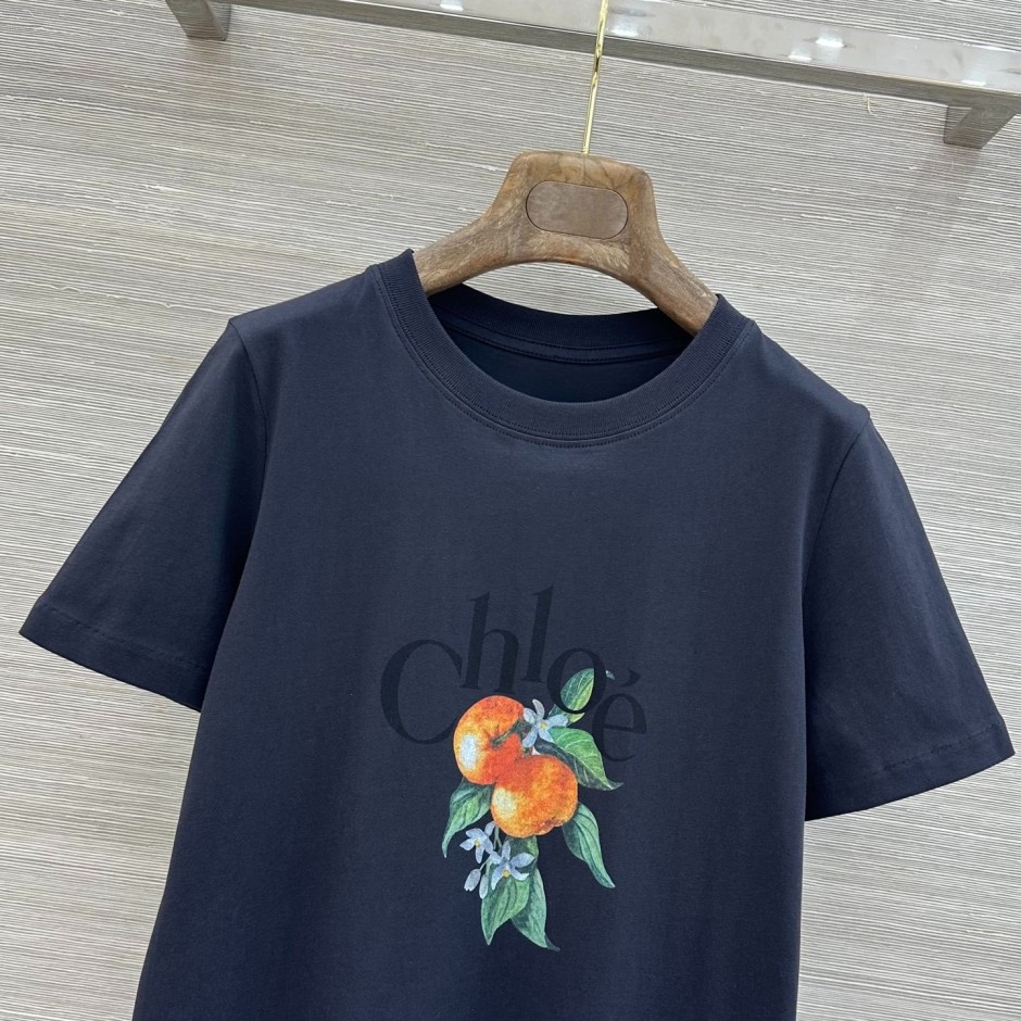 1785476949618336.jpg コットン プリント 半袖Tシャツ クロエ Tシャツ 偽物 クルーネック 合わせやすい