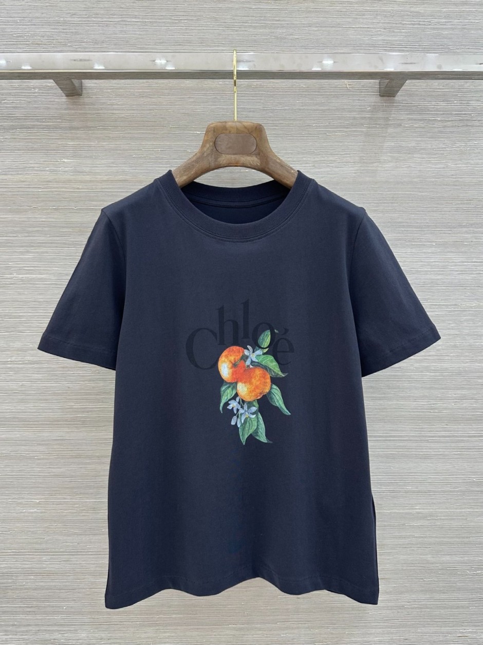 1785476949681672.jpg コットン プリント 半袖Tシャツ クロエ Tシャツ 偽物 クルーネック 合わせやすい