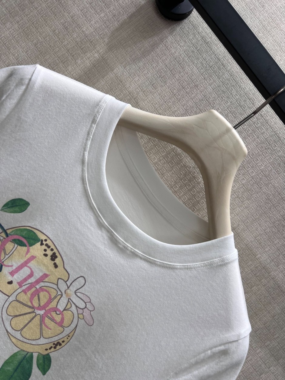 1785477902219093.jpg クロエ Tシャツ 偽物 クルーネック 合わせやすい コットン プリント 半袖Tシャツ
