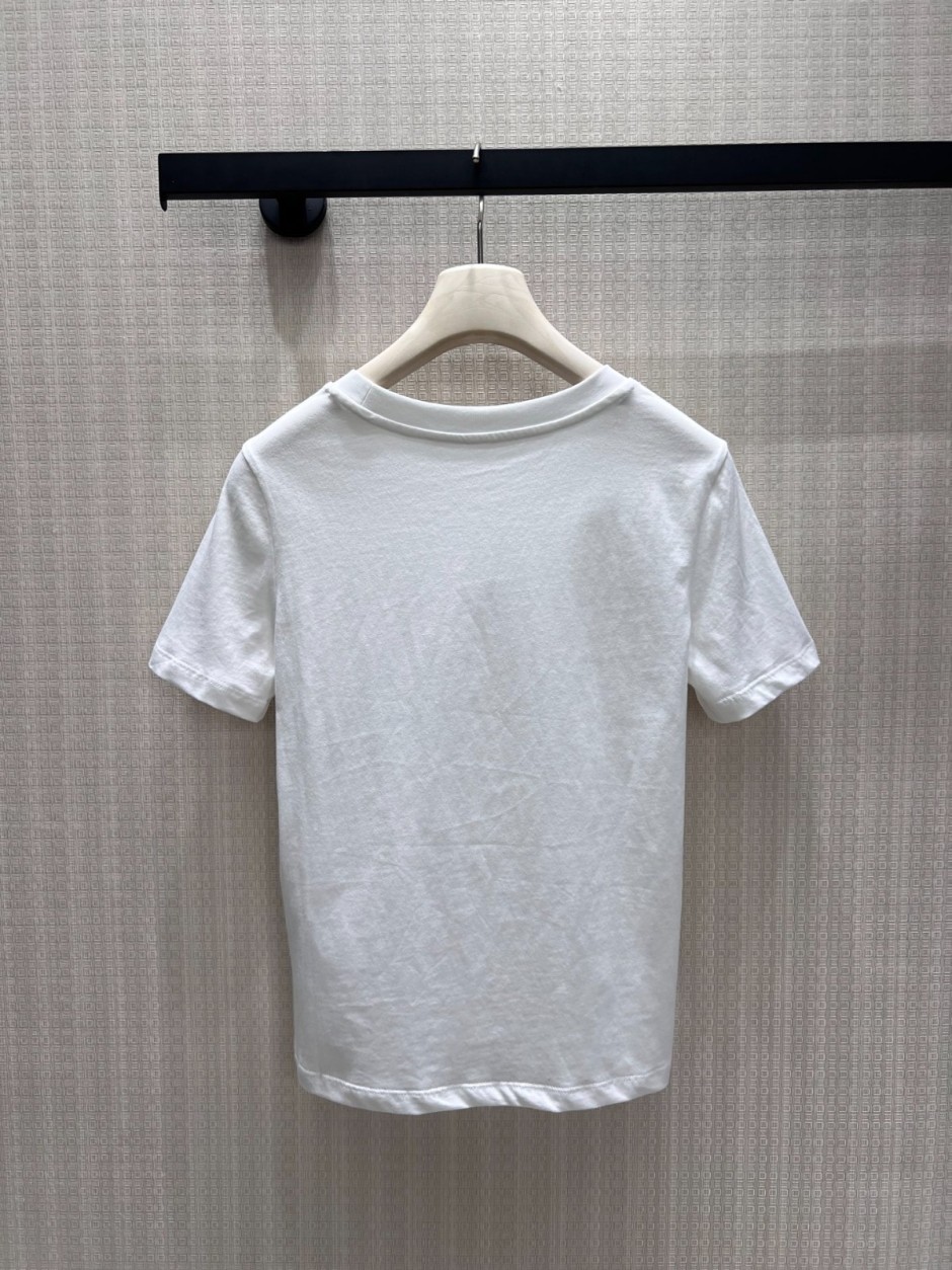 1785477902500178.jpg クロエ Tシャツ 偽物 クルーネック 合わせやすい コットン プリント 半袖Tシャツ