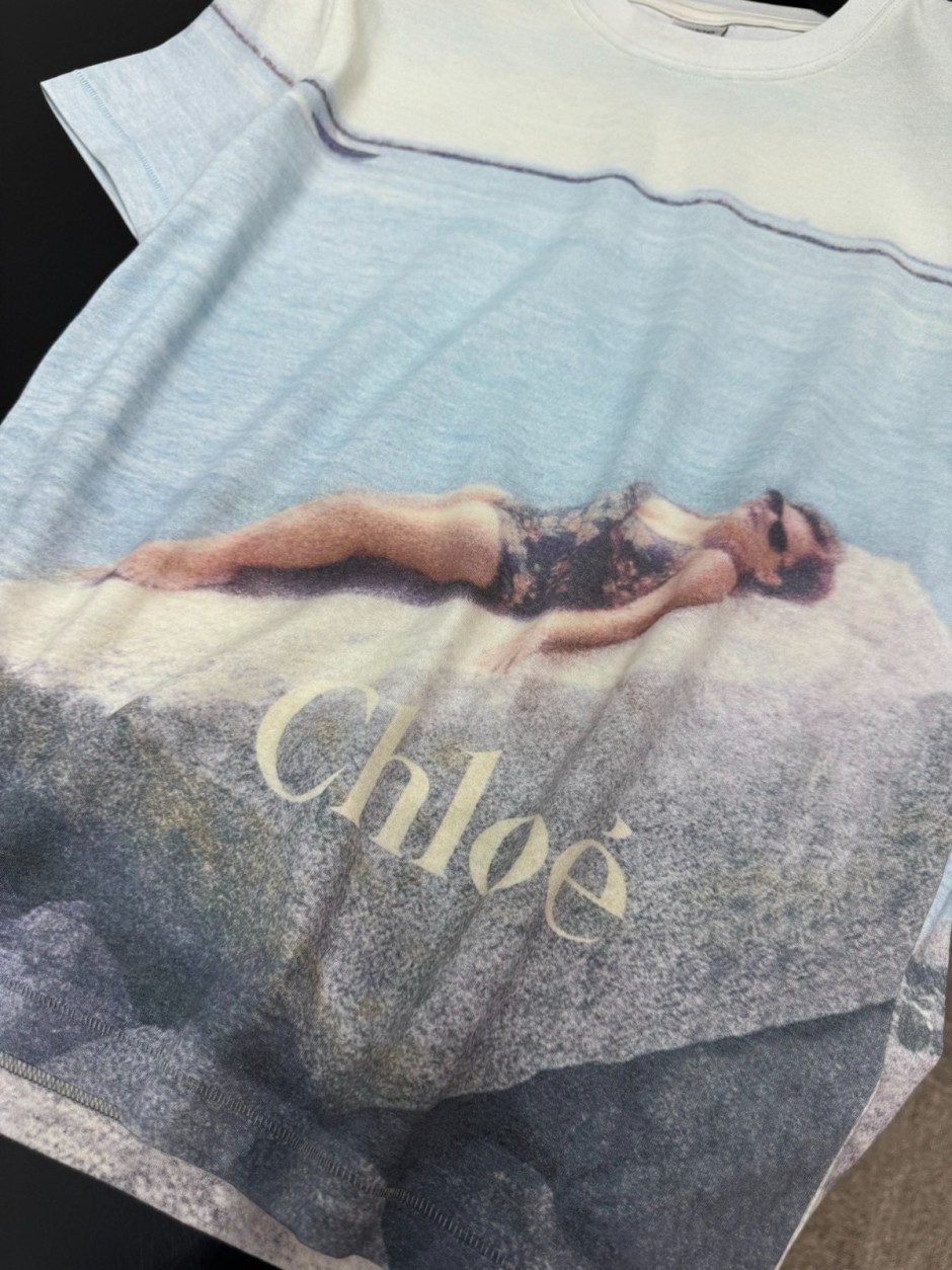 1785552493903698.jpg コットンジャージー クルーネック ロゴTシャツ クロエ Tシャツ 偽物 合わせやすい