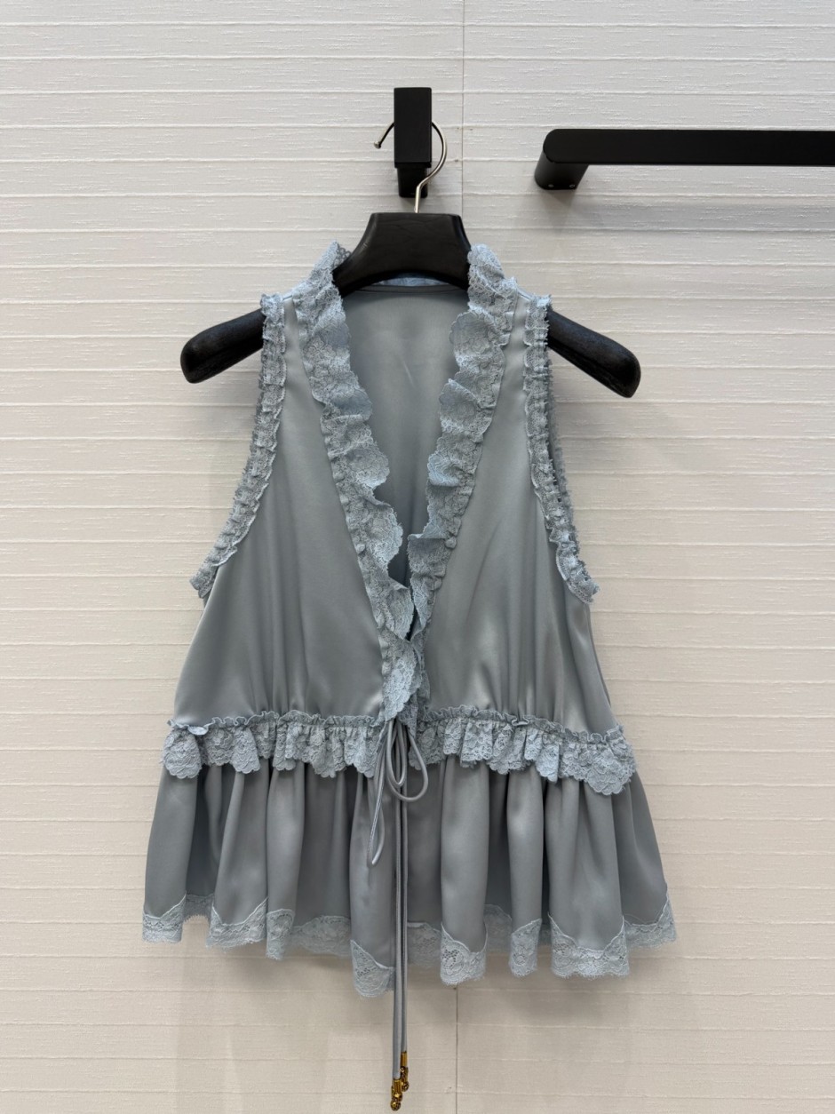 1785555365176483.jpg エレガント Vネックノースリーブトップス クロエ シャツ 偽物 アイスブルー